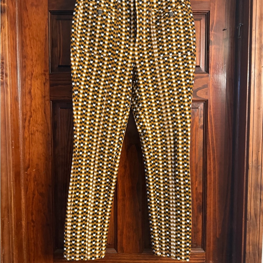 Maeve Brown and White Checkered Pants